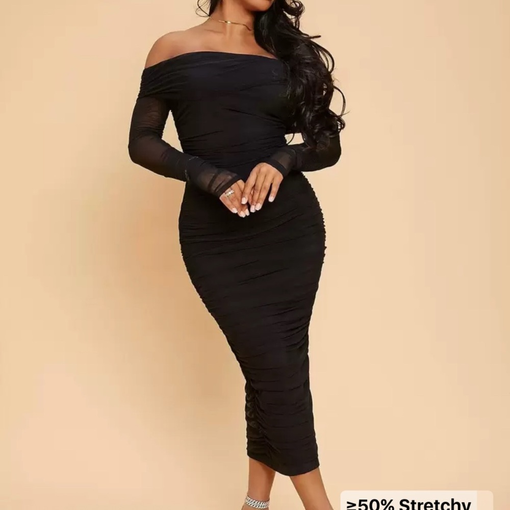 Elegant Black Off-Shoulder Dress